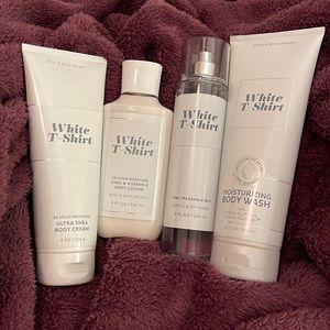 Bath and Body Works White T-Shirt Body Care Bundle